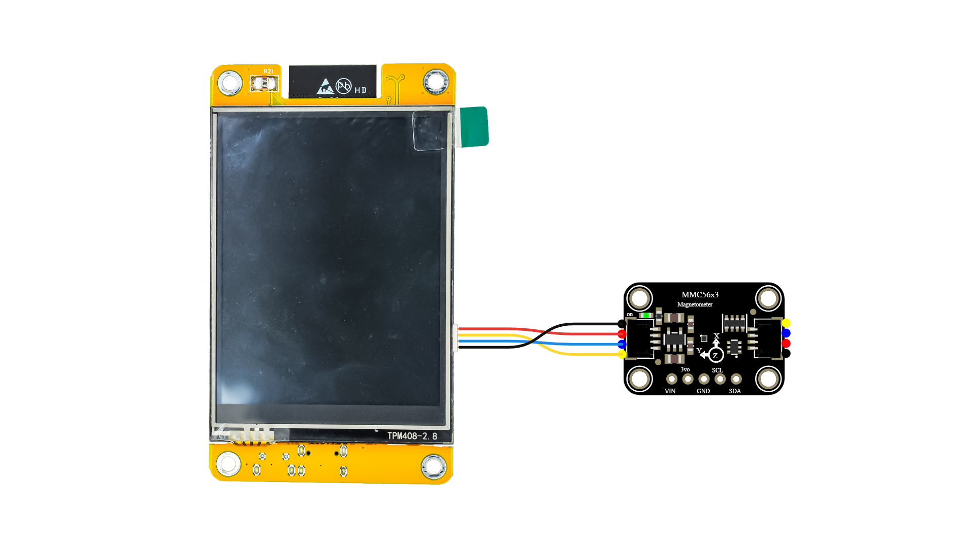 MMC5603 与 ESP32 的 Fritzing 接线图