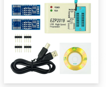 EZP2019编程器与随附转接板、USB线及光盘原图