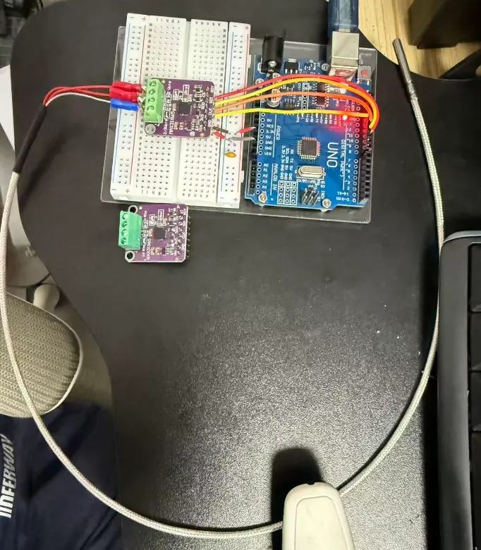 MAX31865 接 Arduino UNO 实测接线图