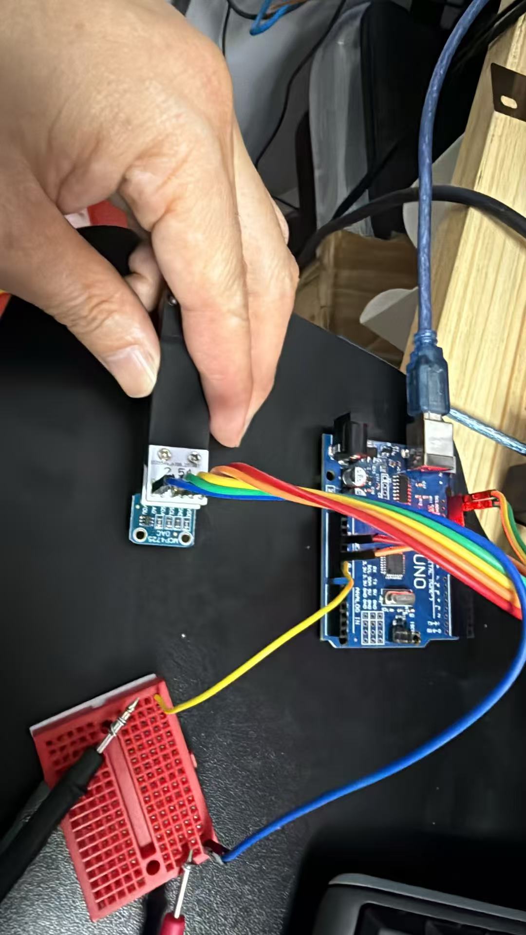 MCP4725 Arduino UNO 实拍接线图